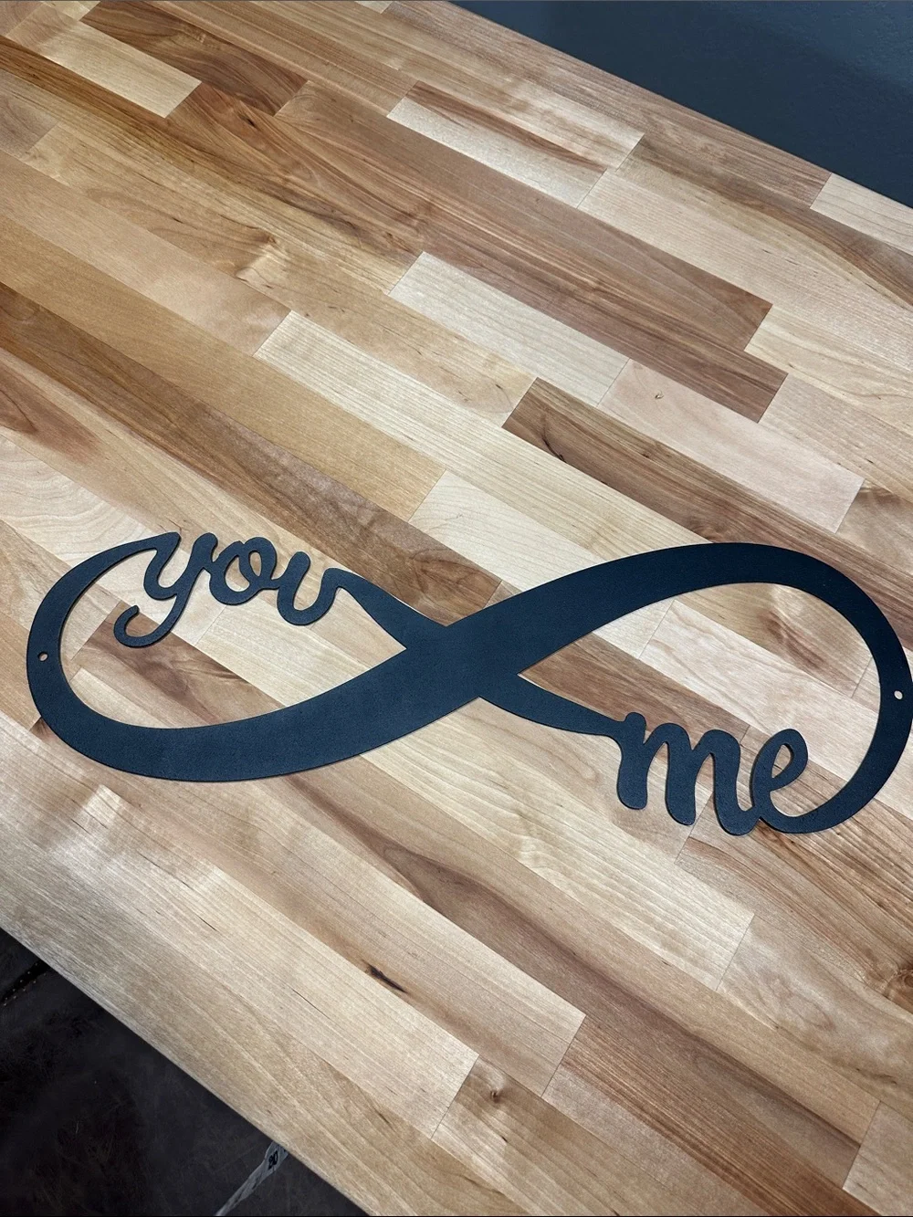 You Me Infinity Metal Wall Sign - Black
